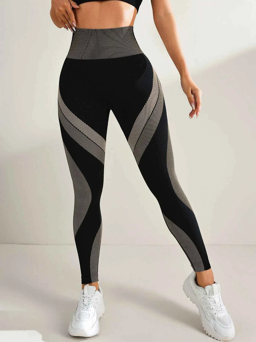 Women's Seamless High Waist Patchwork Yoga Leggings