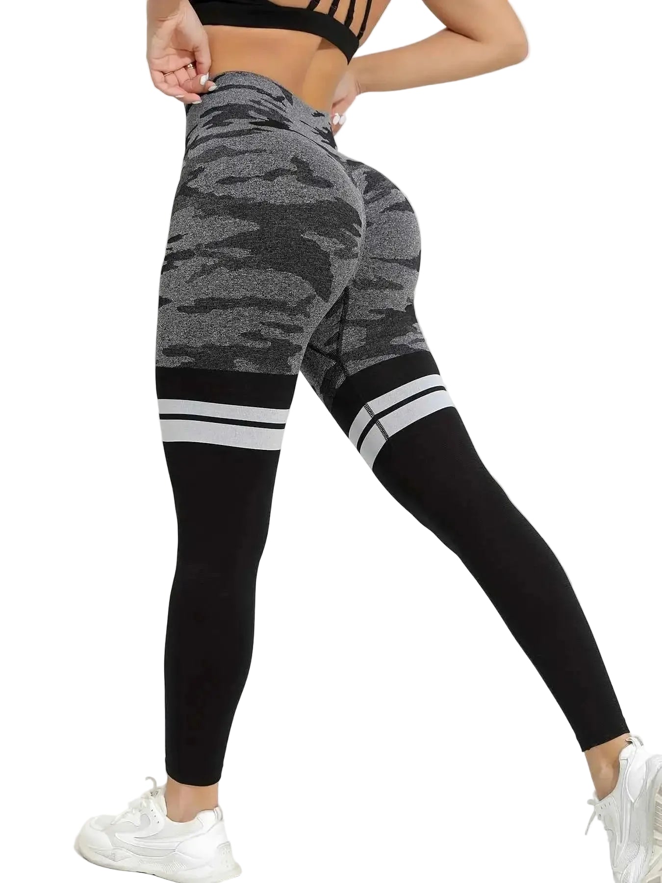 Women's Camouflage and Stripe Yoga Leggings