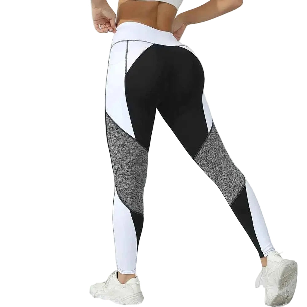 Women's Color Block High Waist Yoga Leggings