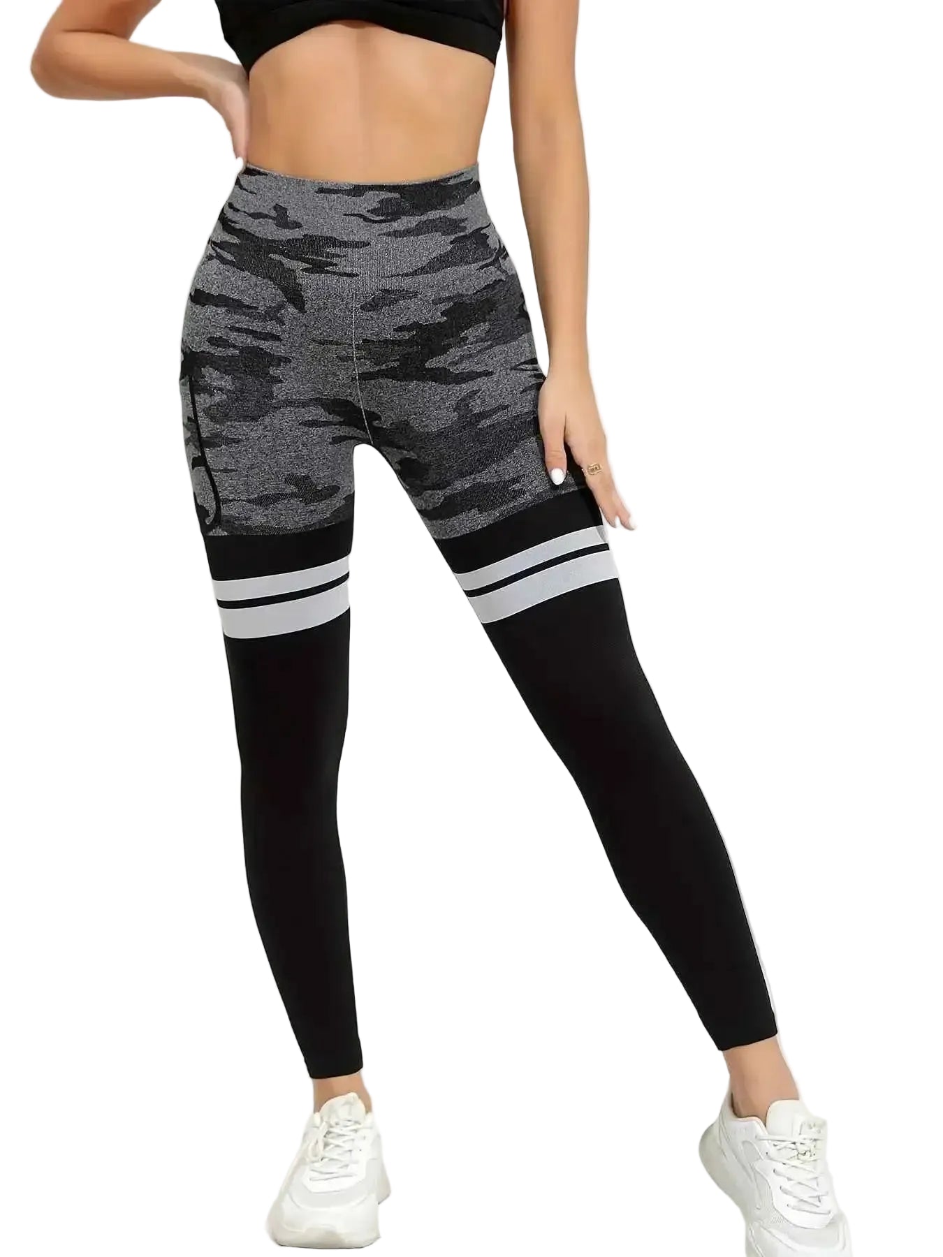 Women's Camouflage and Stripe Yoga Leggings