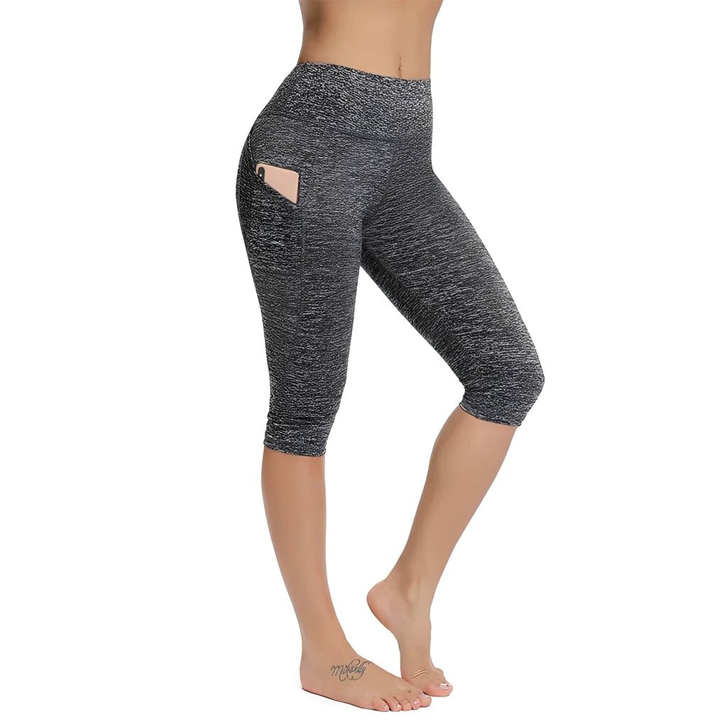Women's Floral Yoga Pocket Capri Leggings