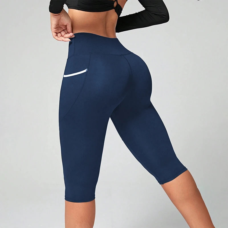 Women's High Waist Yoga Capri Leggings with Pockets