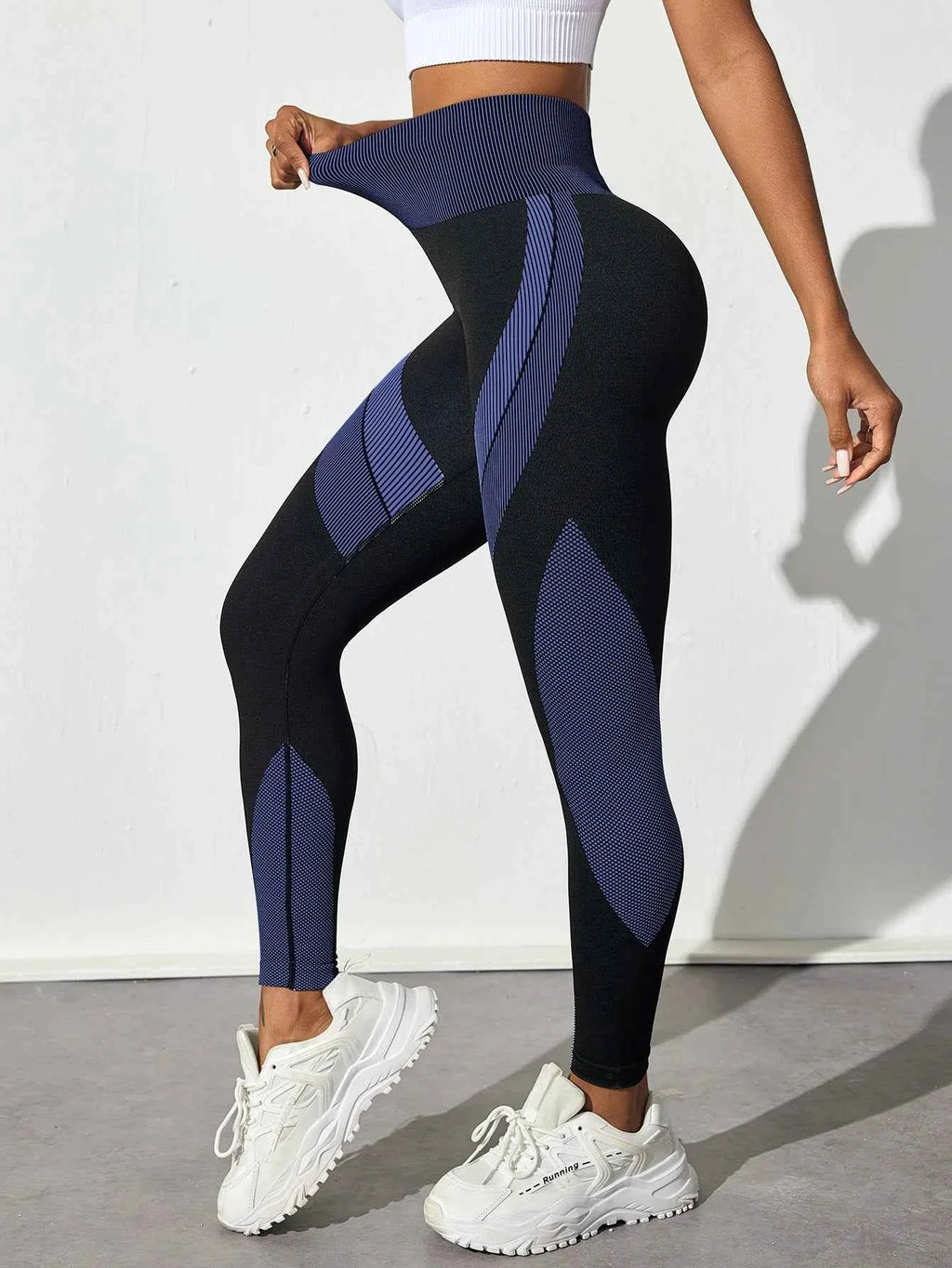 Women's Seamless High Waist Patchwork Yoga Leggings