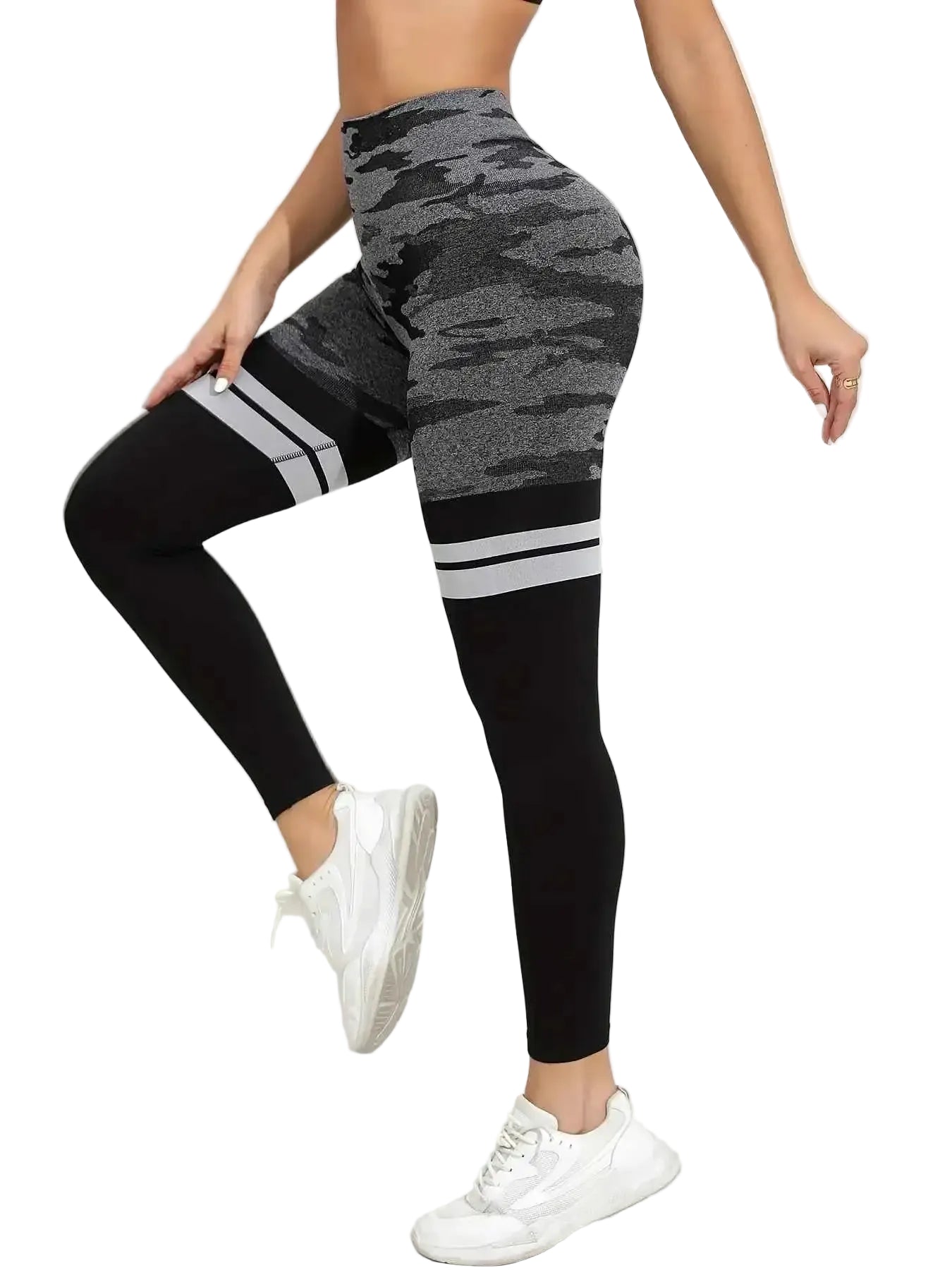 Women's Camouflage and Stripe Yoga Leggings