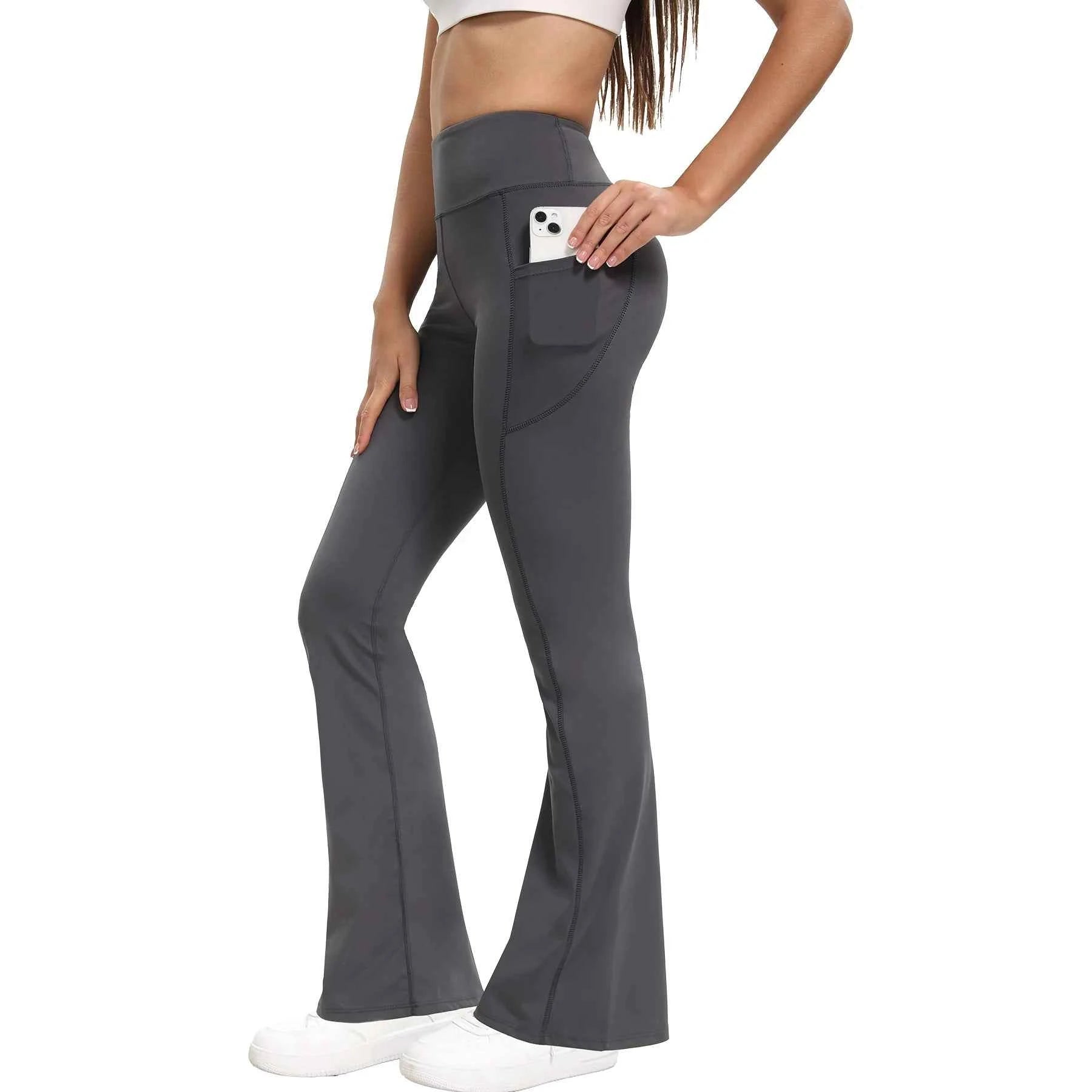 Women's Flared Fitness Leggings with Side Pockets