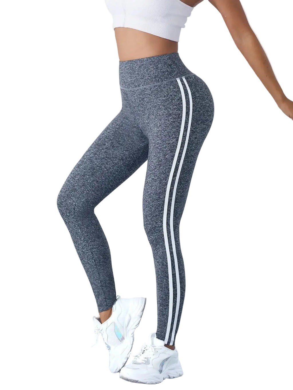 Women's Striped Slim High Waist Yoga Leggings