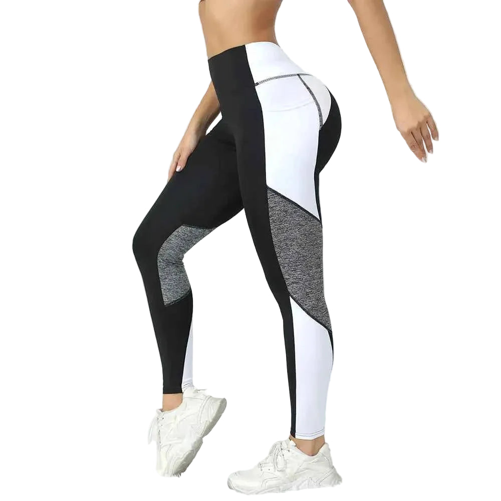 Women's Color Block High Waist Yoga Leggings
