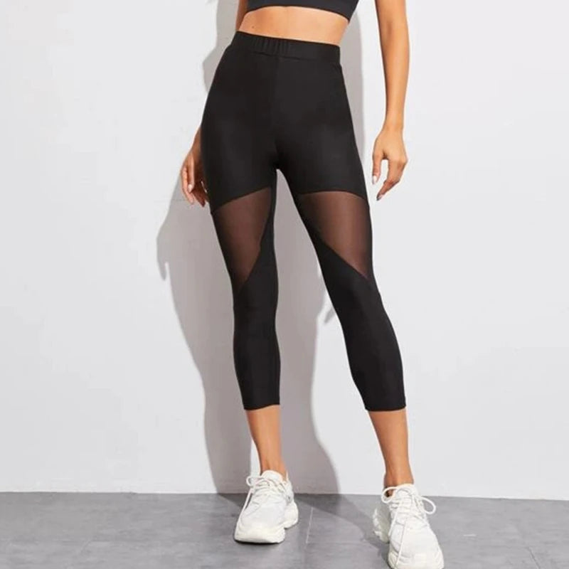 Women's Patchwork Mesh Fitness Leggings