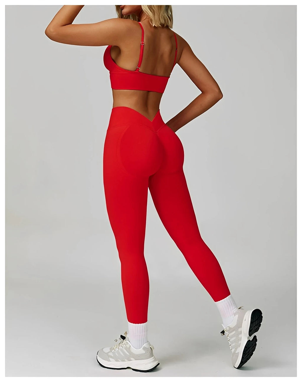 Women's V-Back Scrunch High Waist Yoga Leggings - Stride Leggings