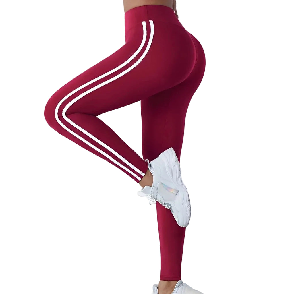 Women's Striped Slim High Waist Yoga Leggings - Stride Leggings