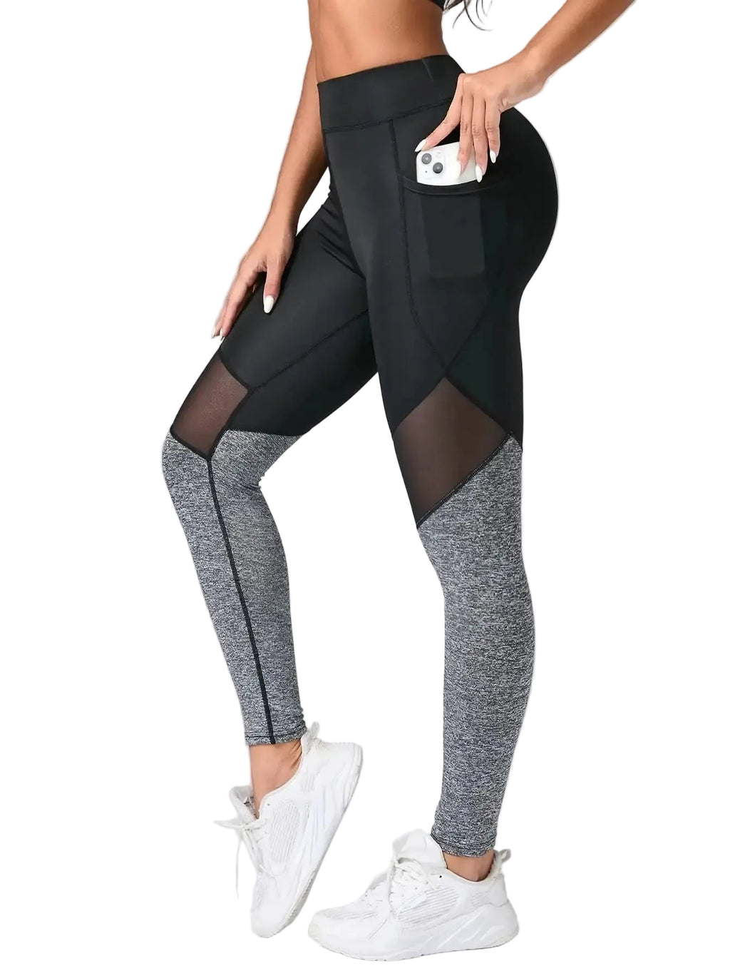 Women's Seamless Mesh Spliced Yoga Leggings - Stride Leggings
