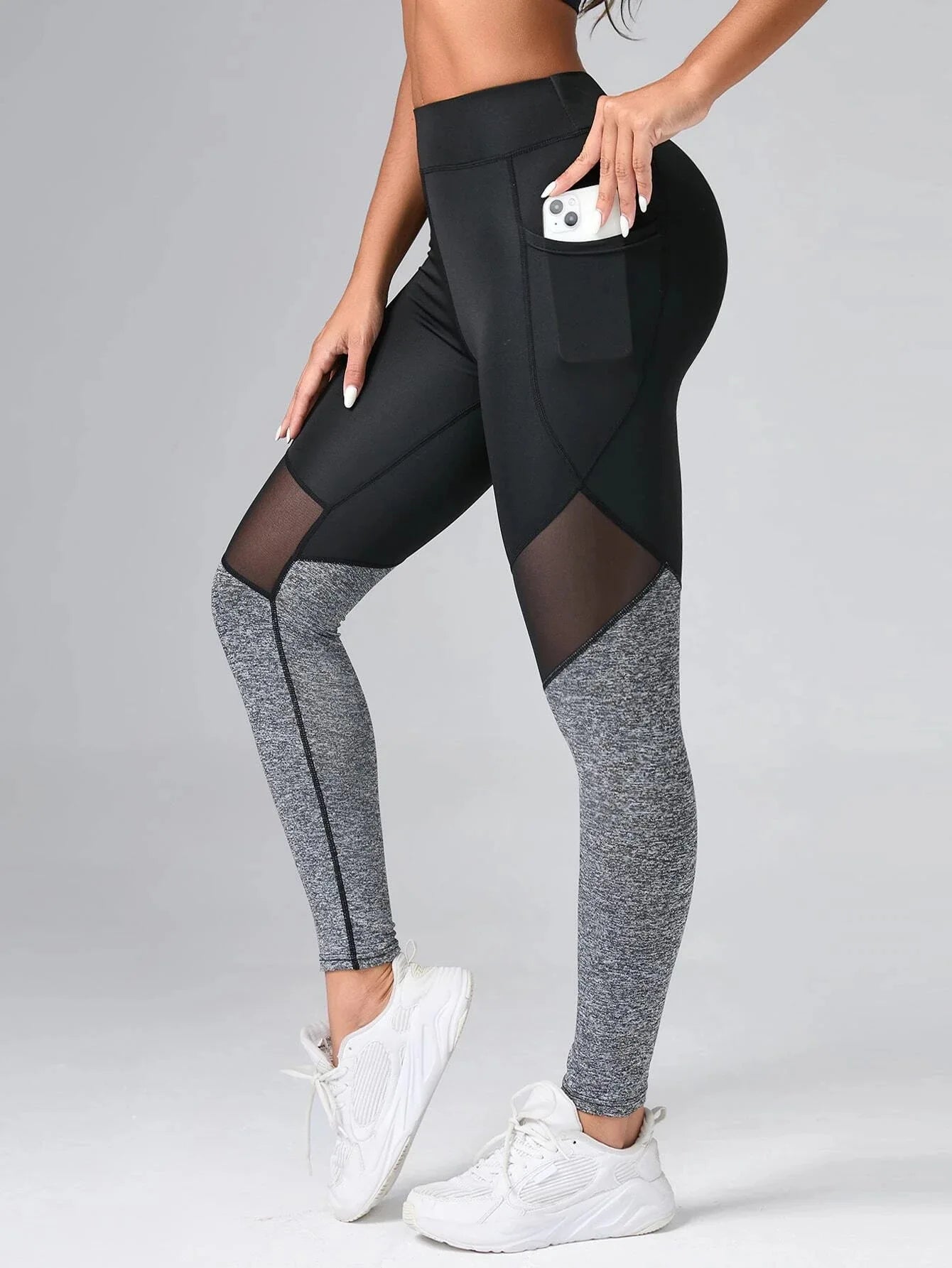 Women's Seamless Mesh Spliced Yoga Leggings