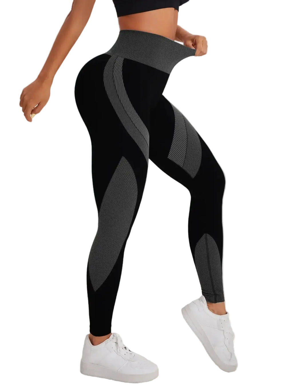 Women's Seamless High Waist Patchwork Yoga Leggings - Stride Leggings